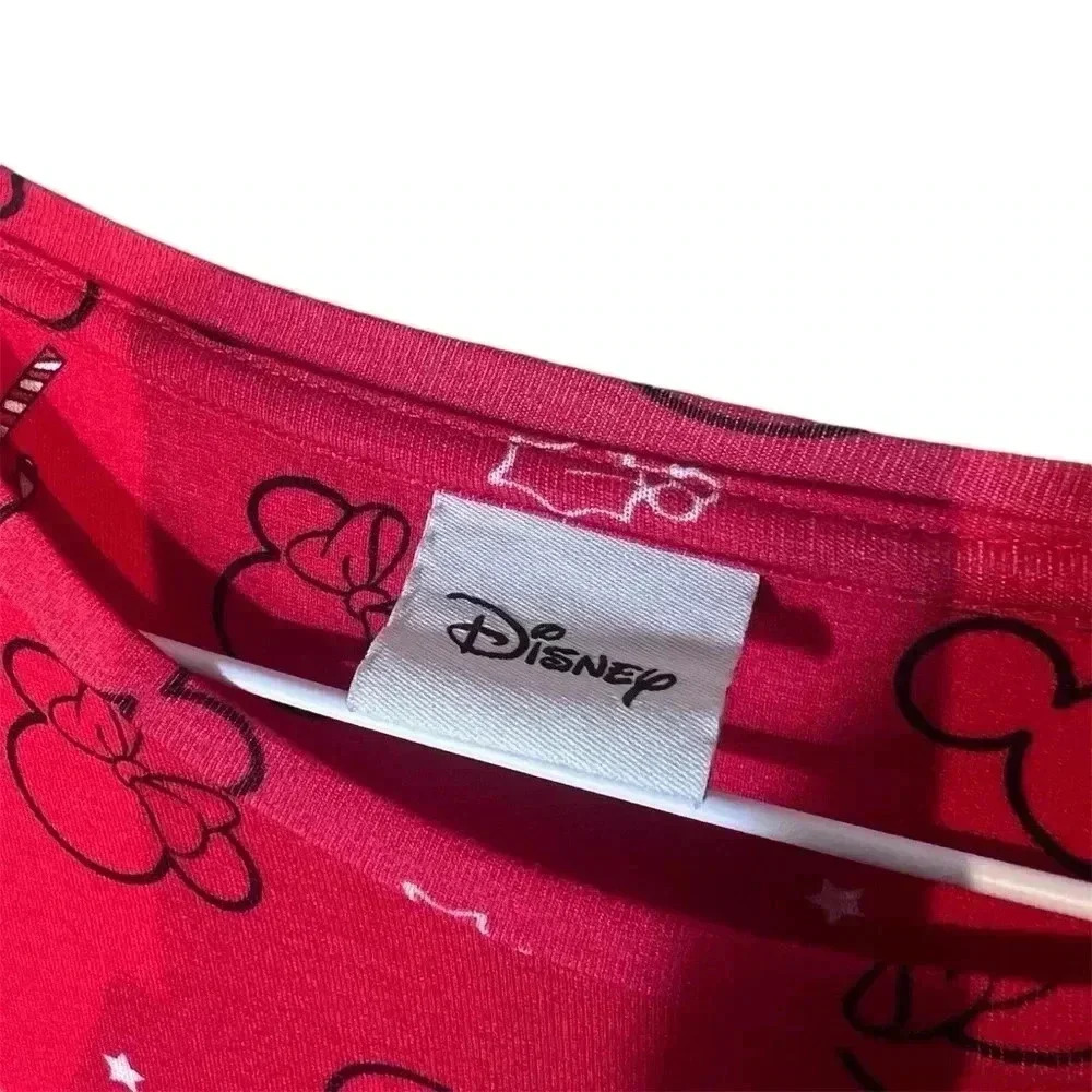 Disney Sleepwear Red Christmas Prints Long Sleeve Size 8 - Picture 3 of 7